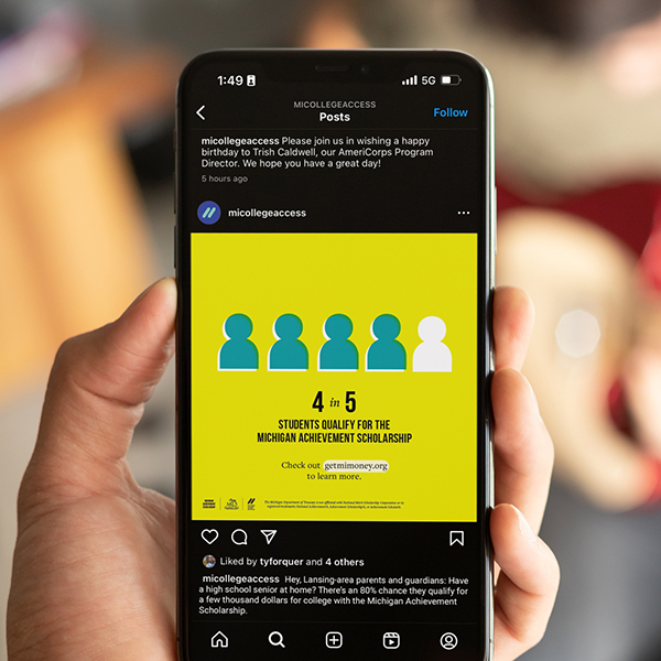 Social media post outlining statistics say four in five students qualify for the scholarship.