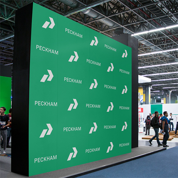 Branded step and repeat.