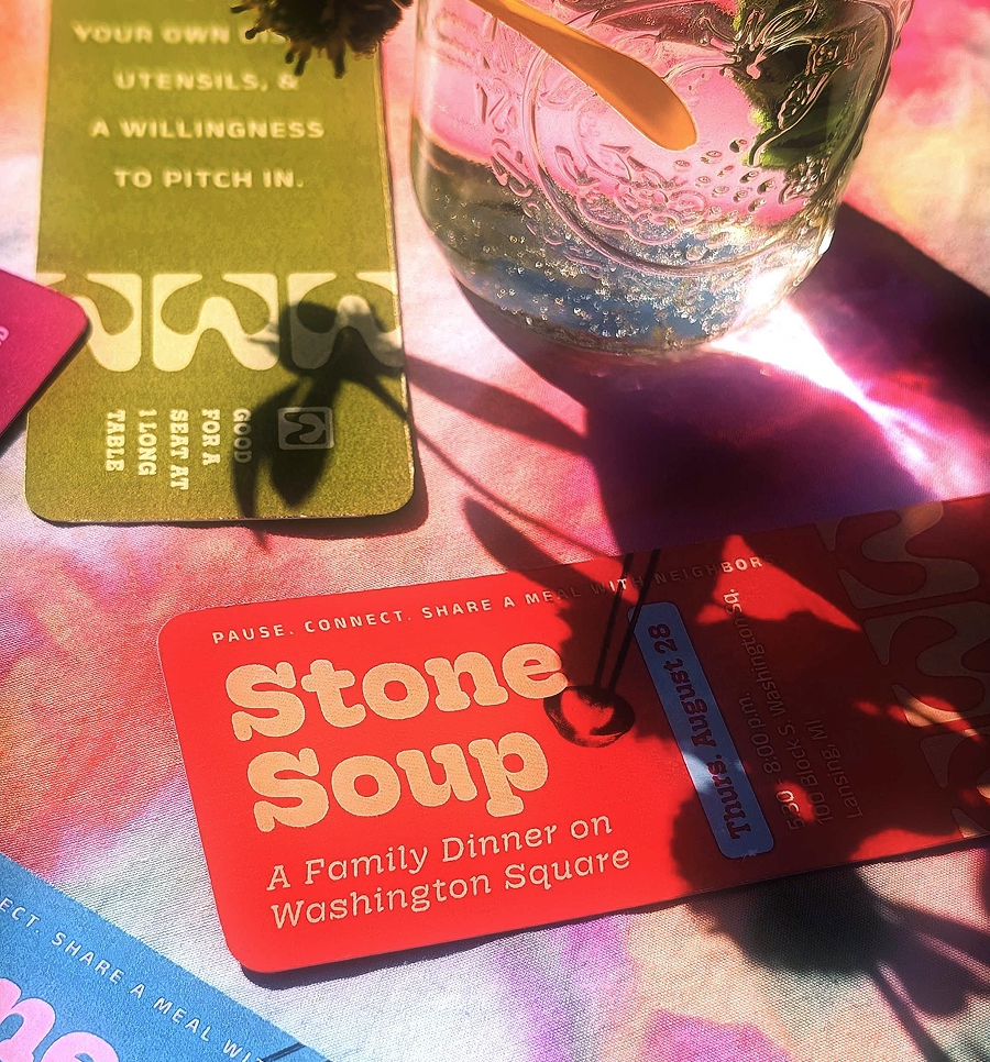 Different colored tickets good for one bowl of soup